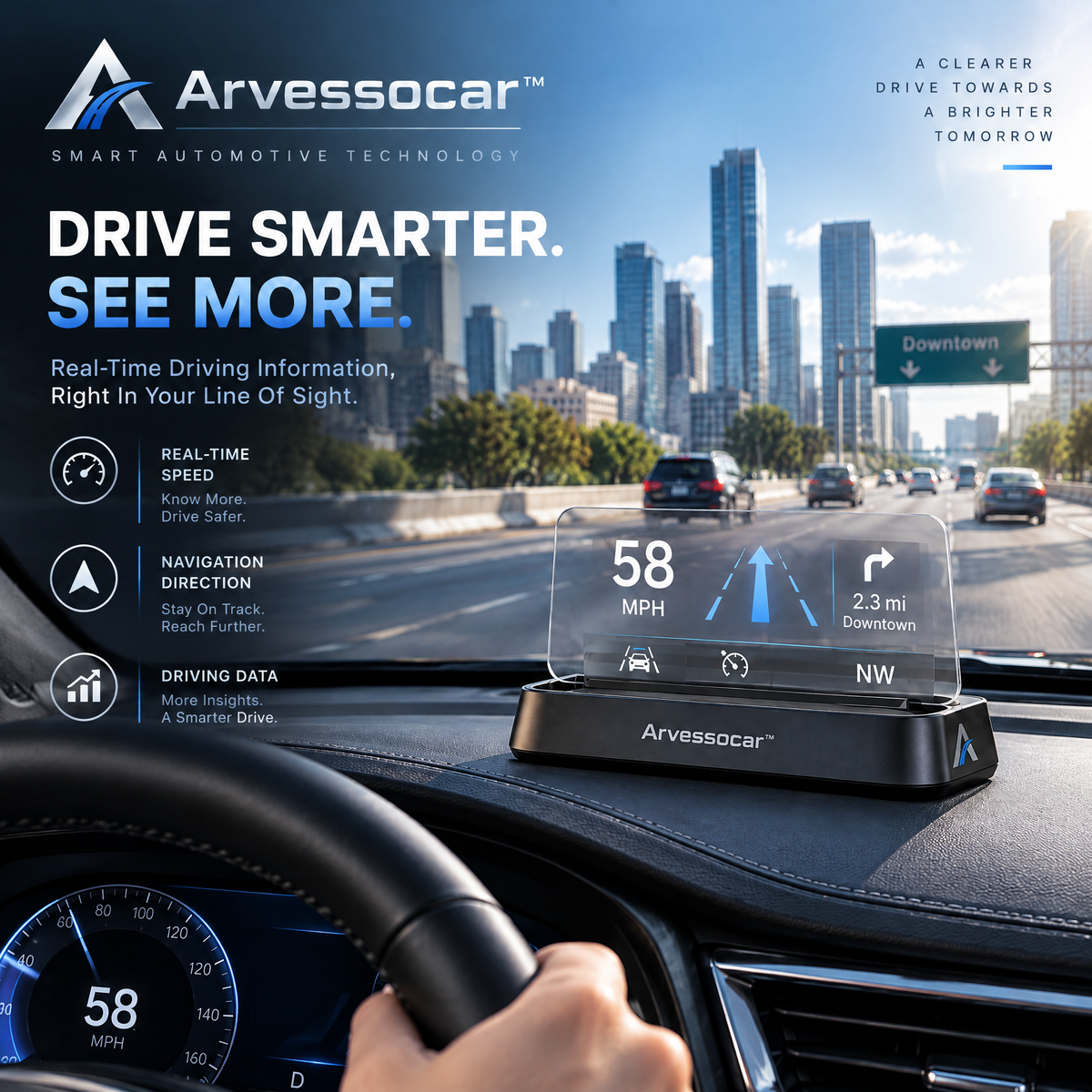 Arvessocar™ Smart HUD Head-Up Display