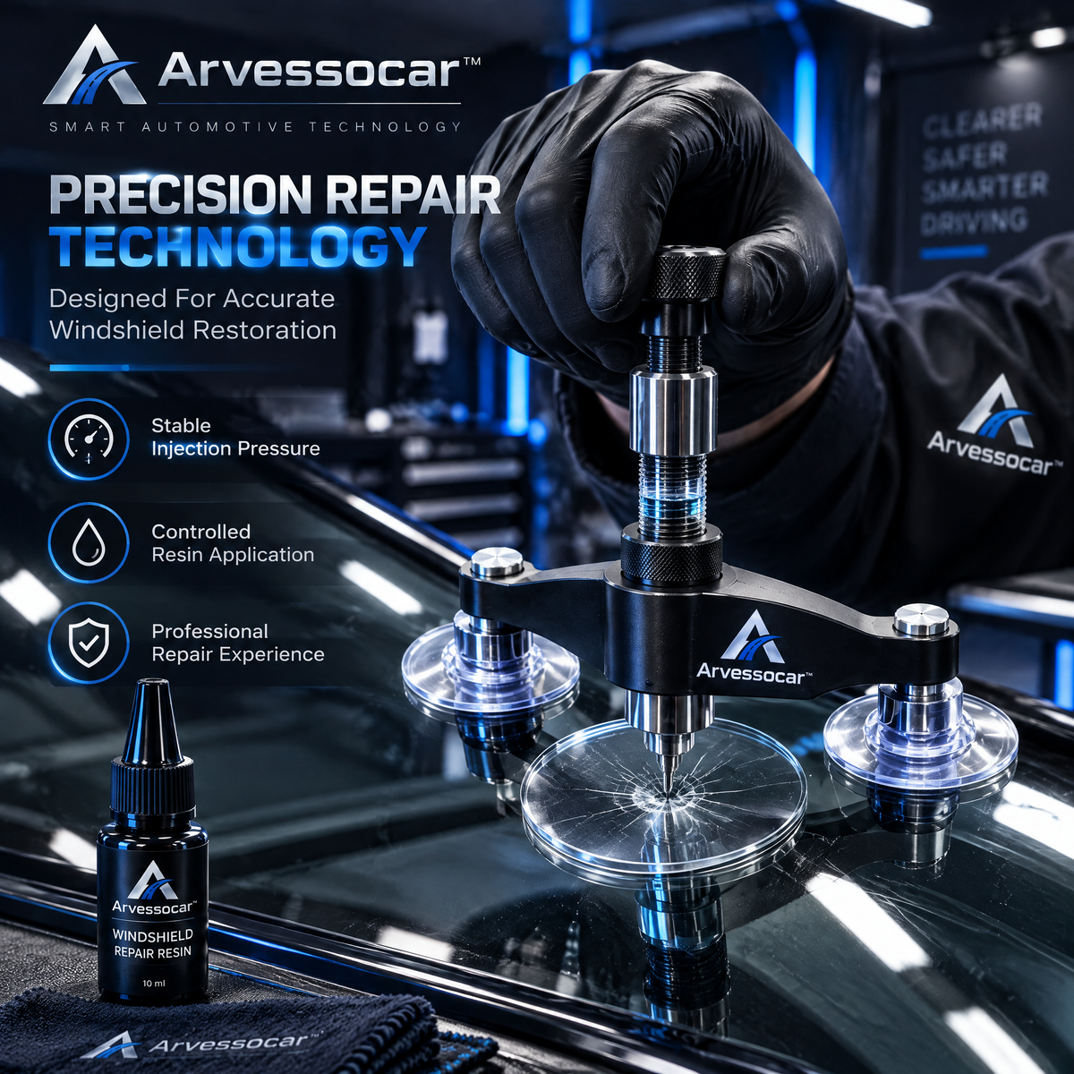 Arvessocar™ Portable Windshield Repair Kit