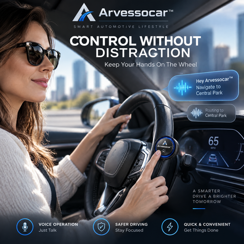 Arvessocar™ AI Voice Car Assistant Button