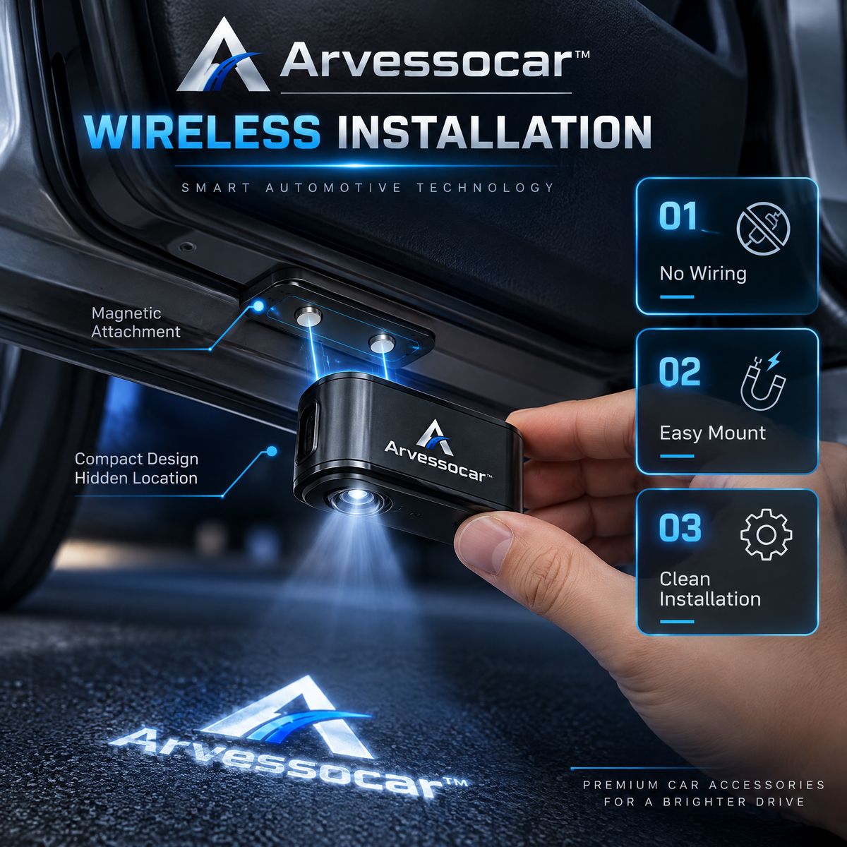 Arvessocar™ Wireless Car Door Projector Light