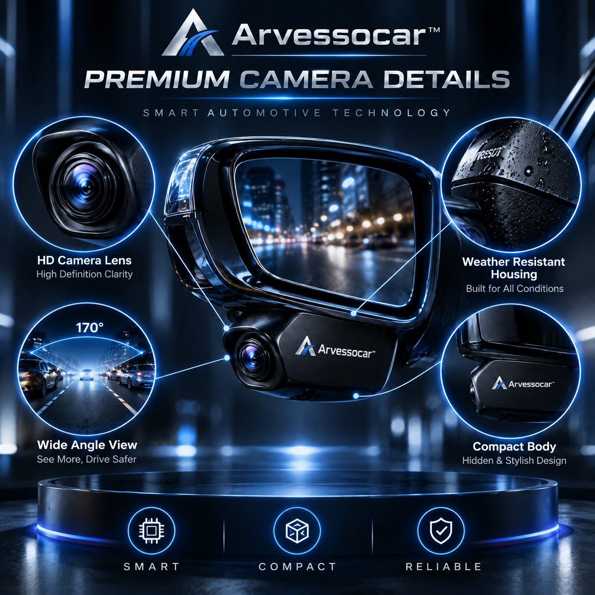Arvessocar™ Blind Spot Mirror Camera