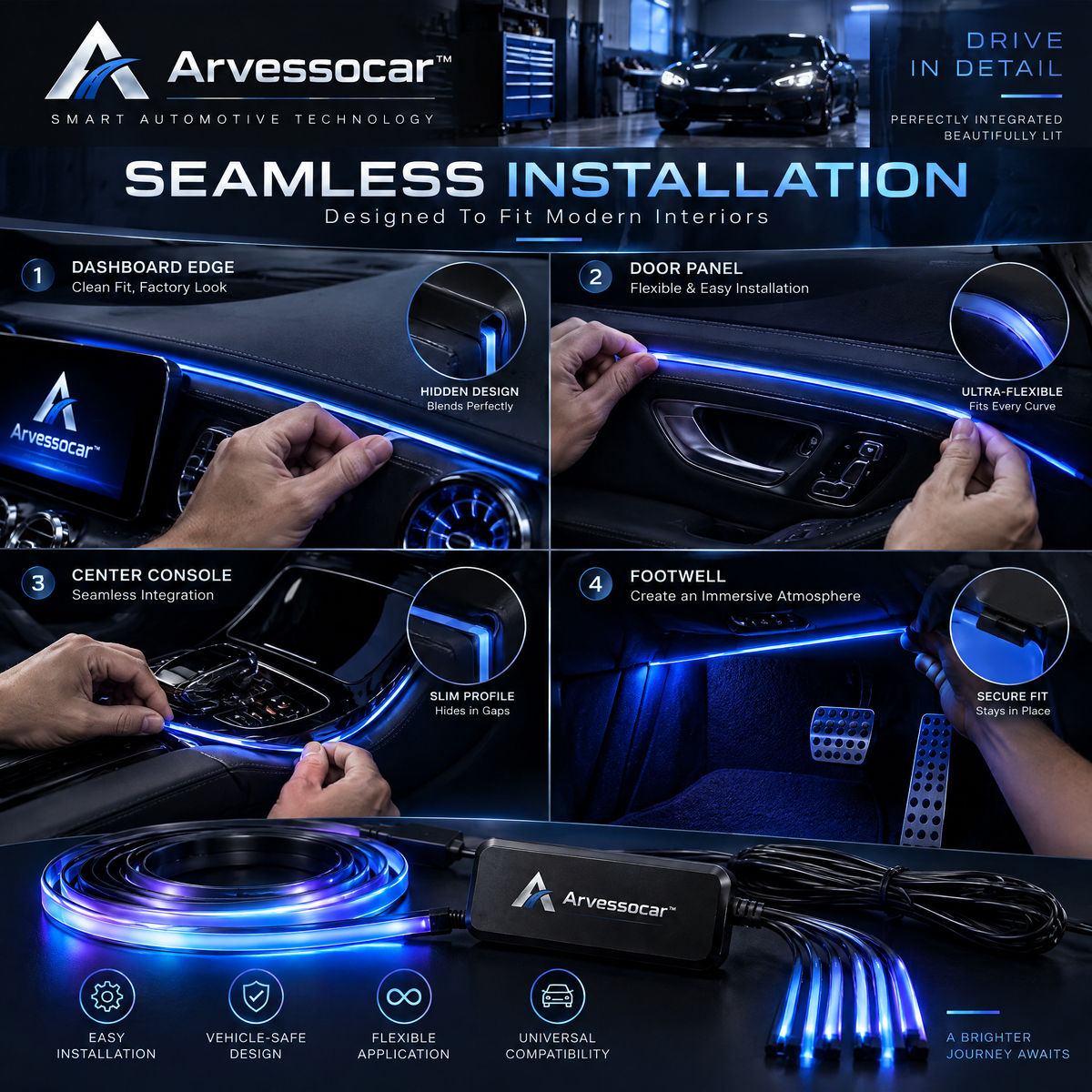 Arvessocar™ Smart Ambient LED Light Strip