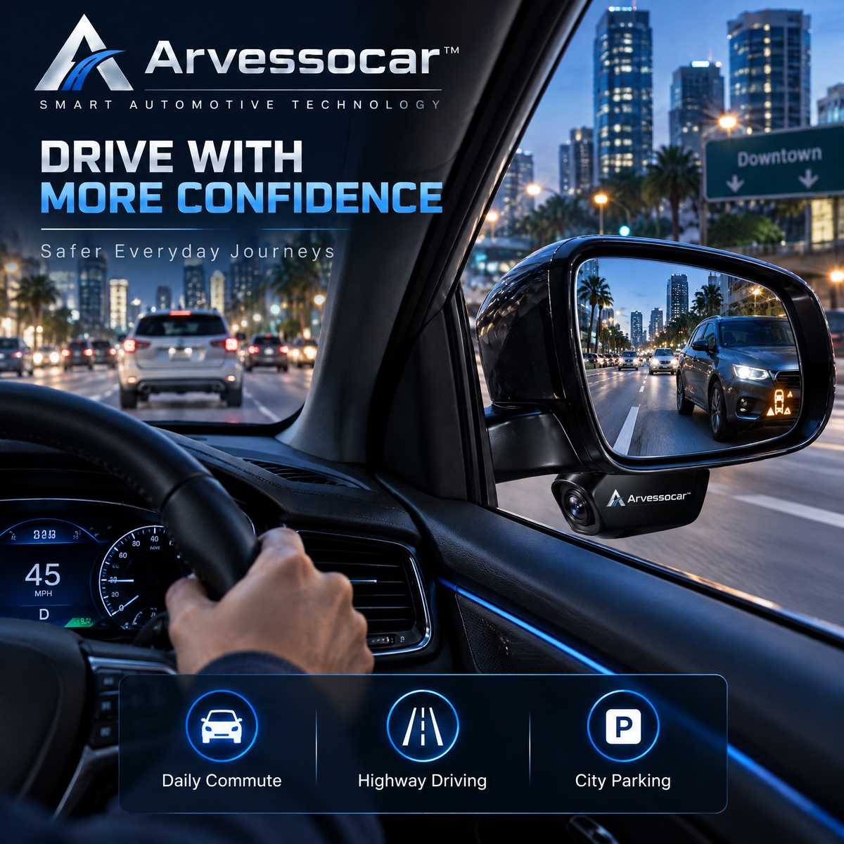 Arvessocar™ Blind Spot Mirror Camera
