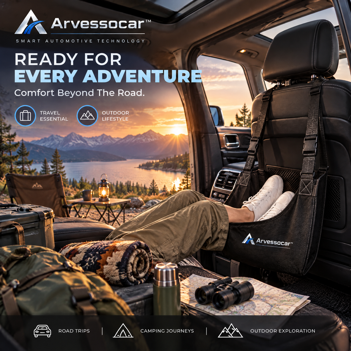Arvessocar™ Portable Car Foot Rest Hammock
