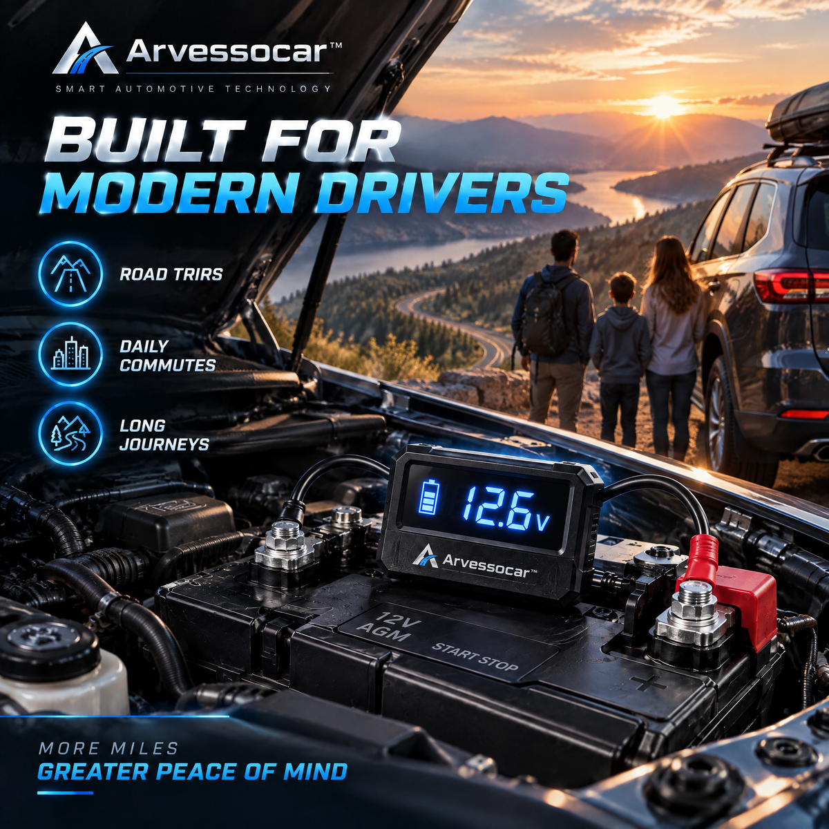 Arvessocar™ Digital Battery Health Monitor