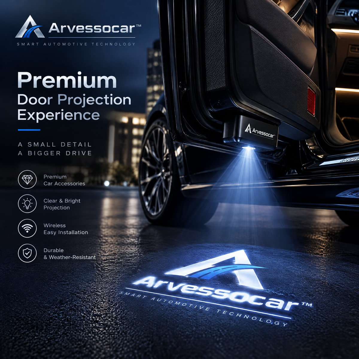 Arvessocar™ Wireless Car Door Projector Light